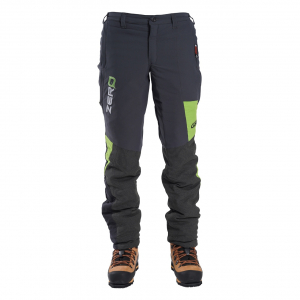 men's grey and green chainsaw trousers