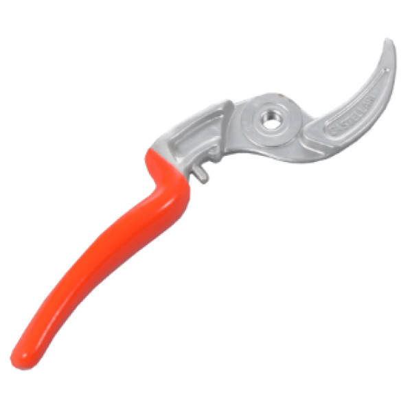 silver metal blade with orange handle