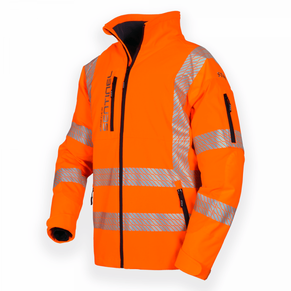 orange rail breathable jacket with reflectors