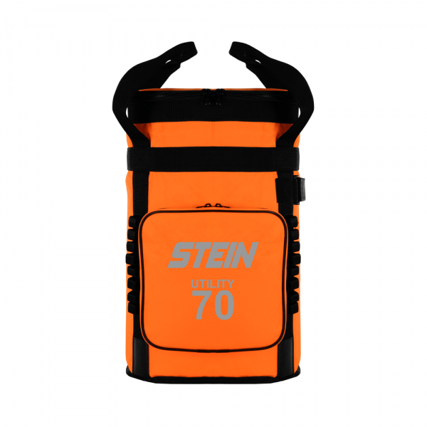 orange utility storage bag with straps