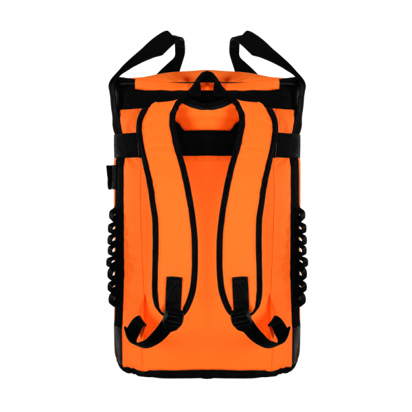 orange utility storage bag with straps
