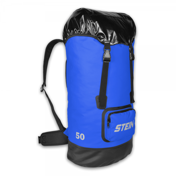black and blue voyager storage bag
