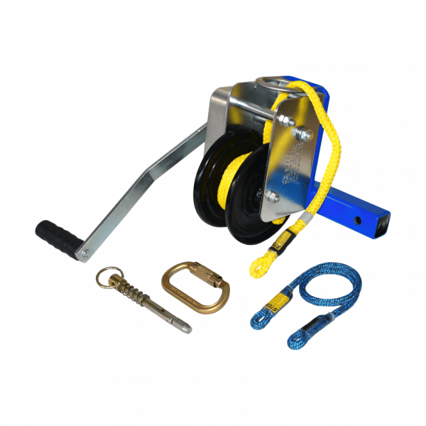 winch kit with handle, rope and clip hook