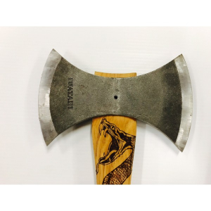 throwing axe with snake print handle