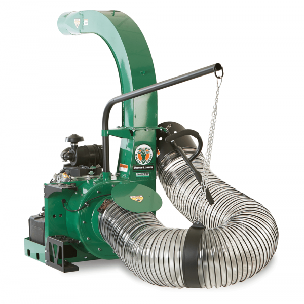 green debris loader with heavy duty hose