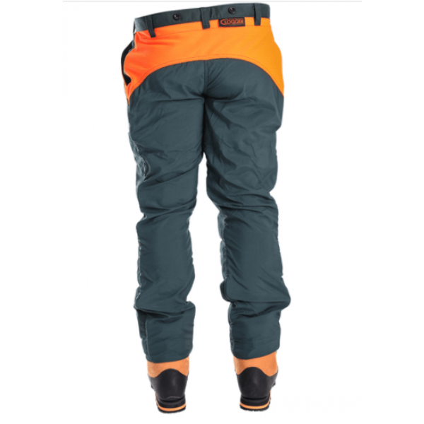 orange chainsaw trousers